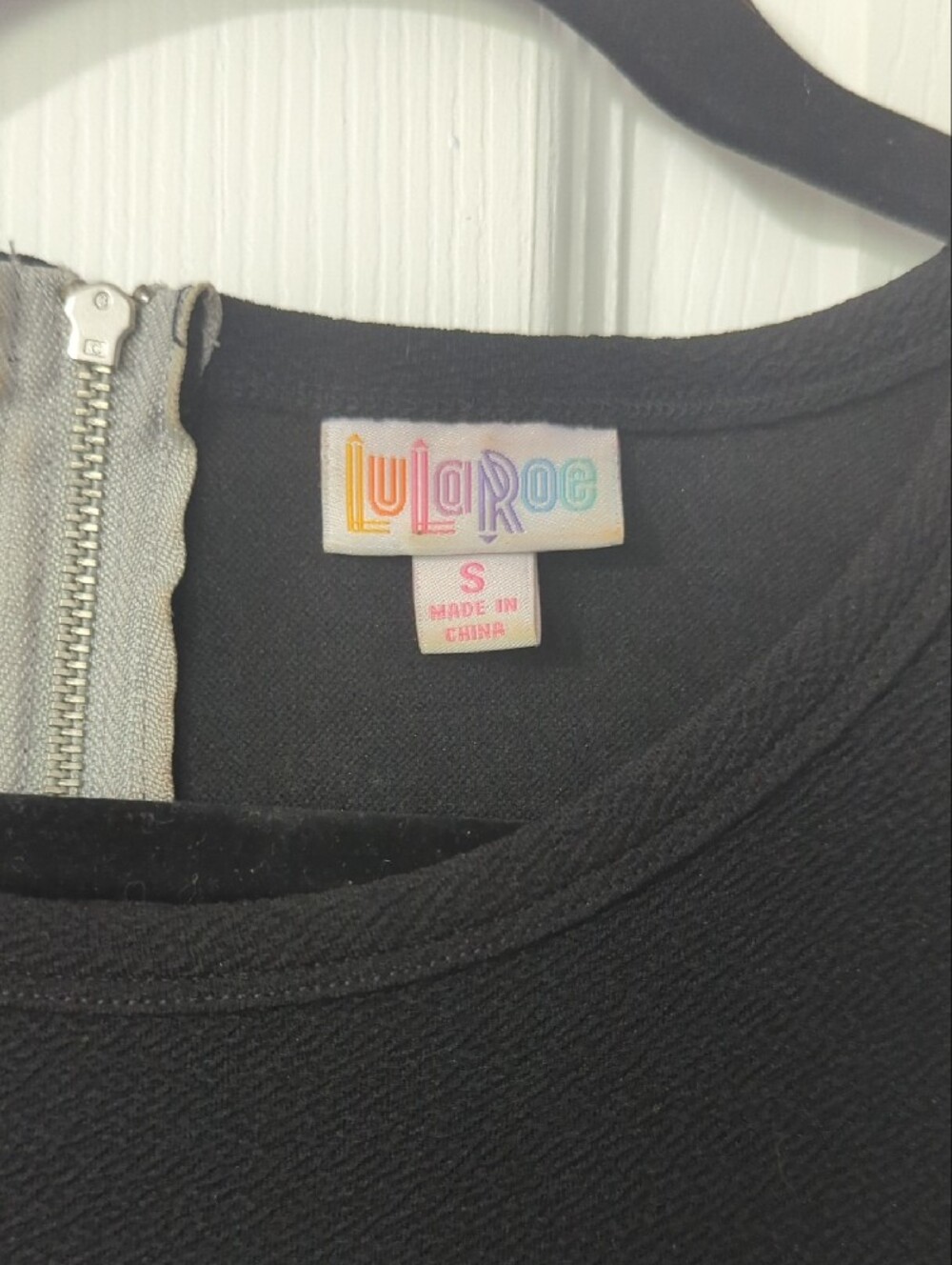 LuLaRoe Black & Gray Colorblock Dress - Picture 2 of 8